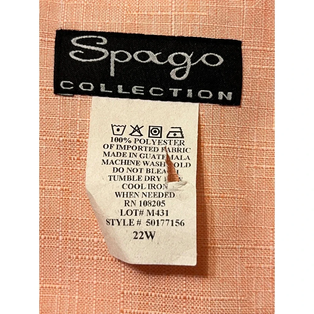 Spago Collection Peach Skirt Suit 22W NWT Plus Size Blazer Ruffle Hem Career